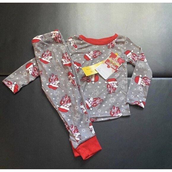 NWT PJ's & Presents Unicorn  Christmas Pajama Set Girls Size 3T - Picture 1 of 3